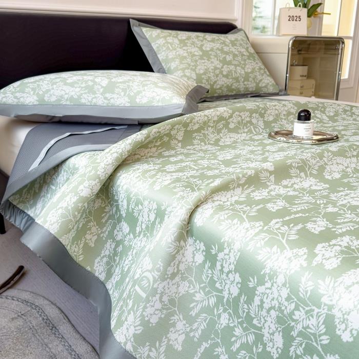 新款夏季高端提花凉席床席款数码印花凉感冰丝席舒适透气家用席子