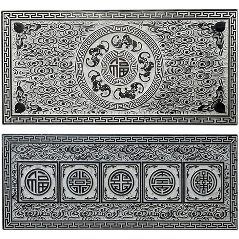石雕壁画青石浮雕地雕仿古庭院镂空窗花别墅玄关福字影壁墙照壁