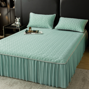 泰国乳胶凉席四件套夏季冰丝席可机洗防滑床裙款2023新款三件套