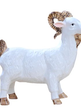 精选彩色陶瓷小羊摆件招财生肖补角家居客厅装饰工艺品吉祥公母一