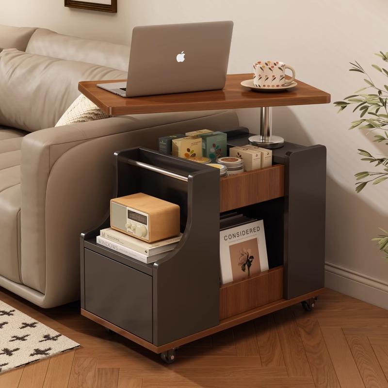 可移动茶几小推车客厅家用小户型实木多功能小桌子沙发旁升降边柜