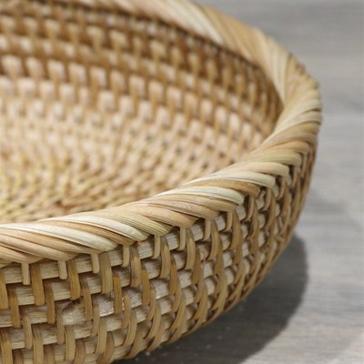 精选越南手工编织篮藤编材料收纳筐家用水果篮竹篮筐盛馍筐针线炭