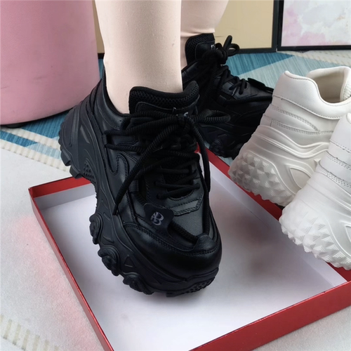 厚底休闲鞋女真皮老爹鞋女