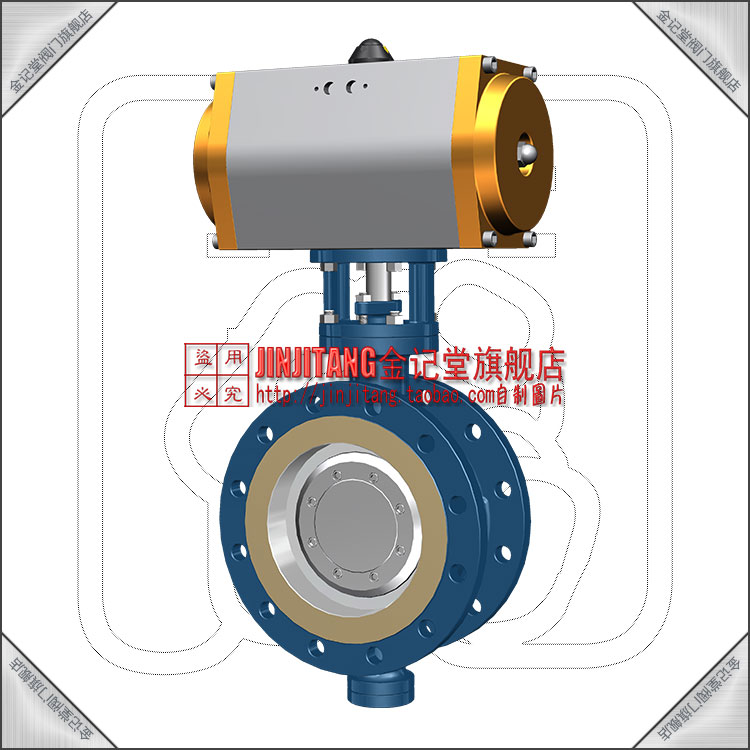 气动法兰硬密封铸钢不锈钢蝶阀GT双作用执行器D643H-16三联件选配