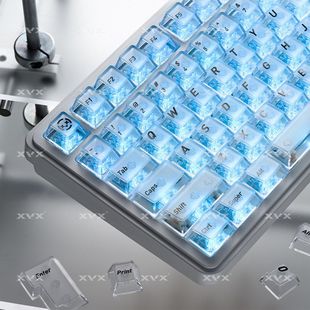 XVX正刻雾透键帽雾面透明磨砂透光PC原厂wooting小蜜蜂68 104键盘