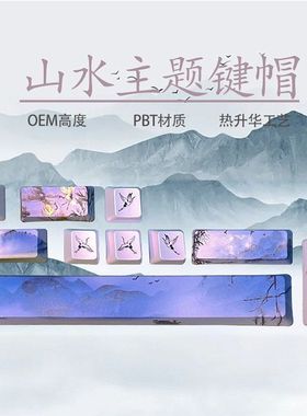 keycp十颗主题PBTs键盘BTap材质机械键帽五面青轴热升华客制化