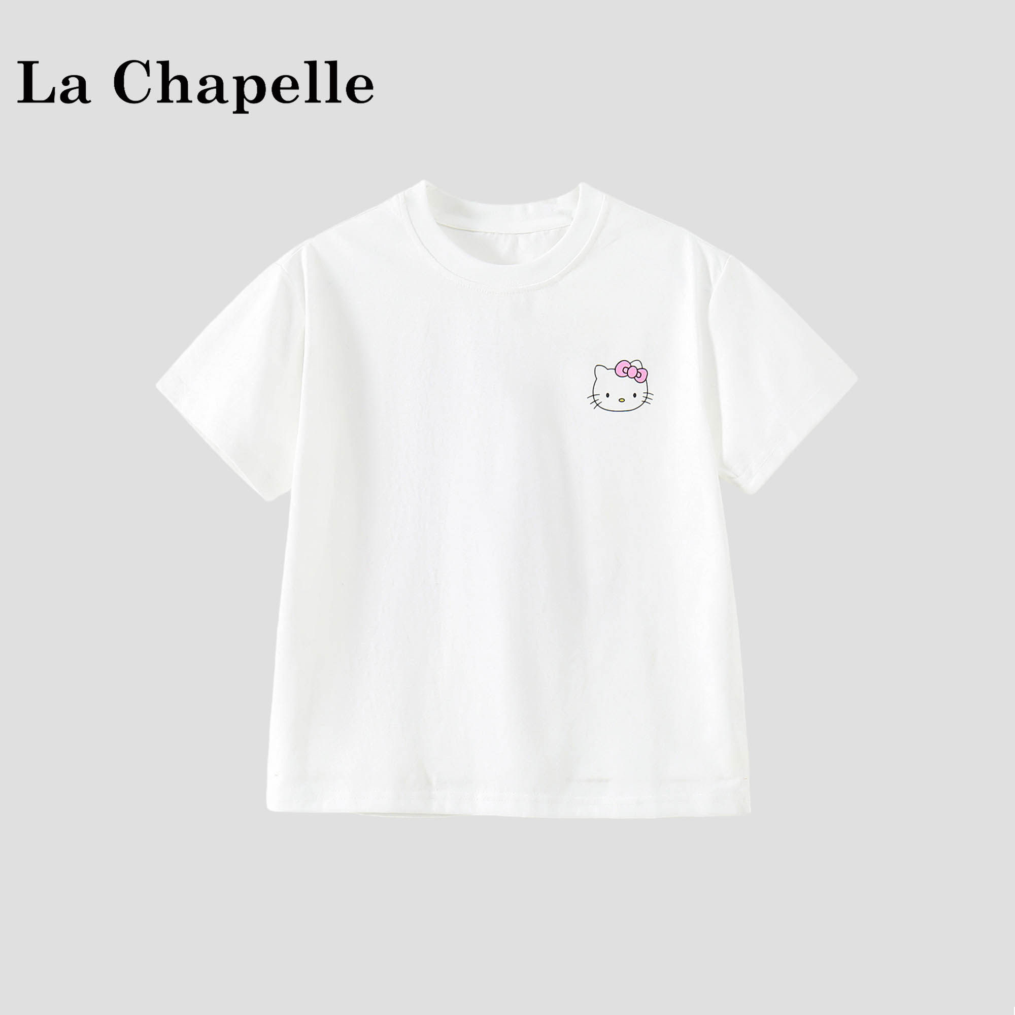 拉夏贝尔女童短袖上衣2026新款小女孩韩版夏装女宝卡通印花T恤衫