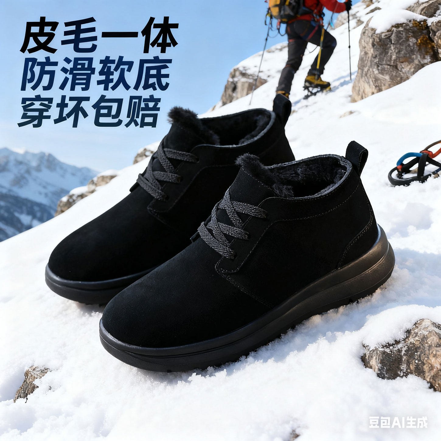 45.46大码男士雪地靴羊皮毛一体