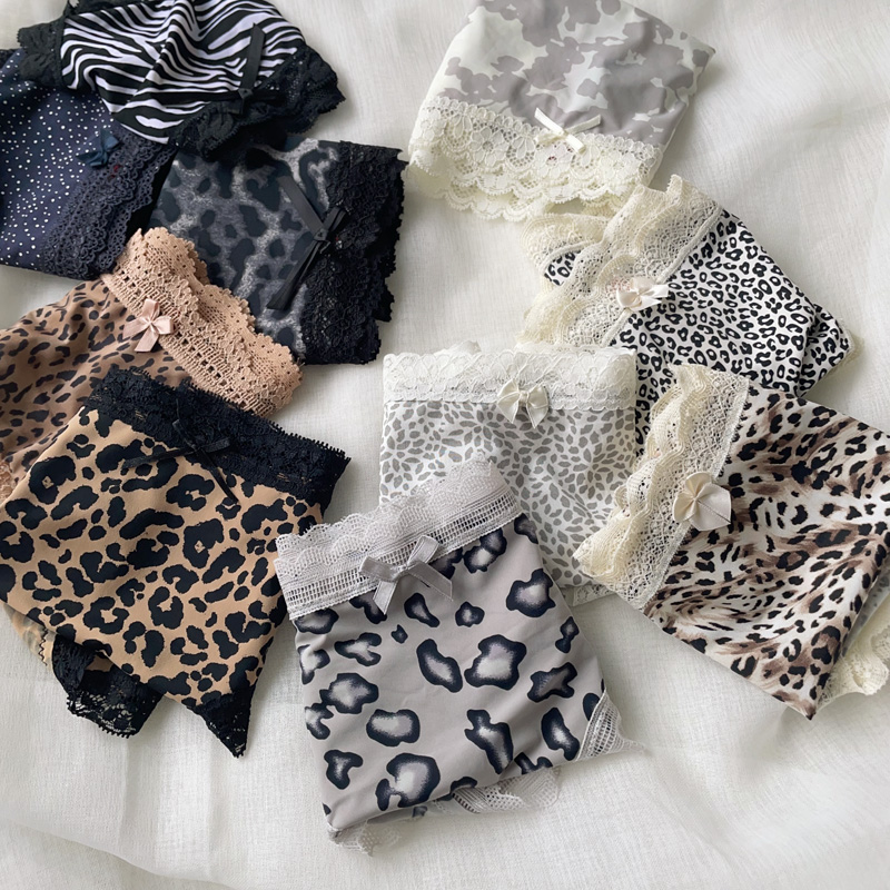 豹纹欧美轻奢牛奶性感丝滑低腰