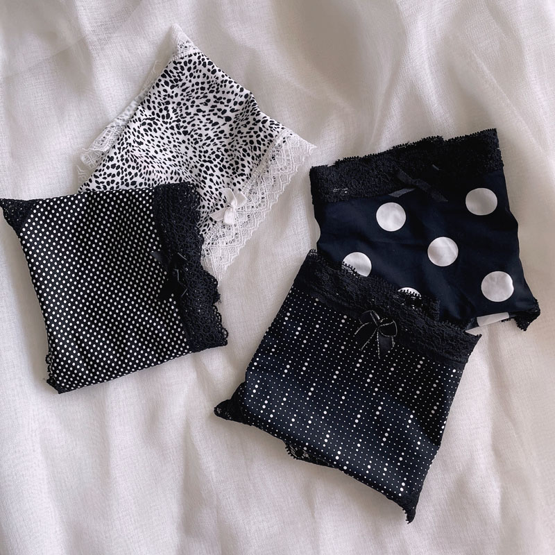 波点条包欧美清新丝滑牛奶低腰