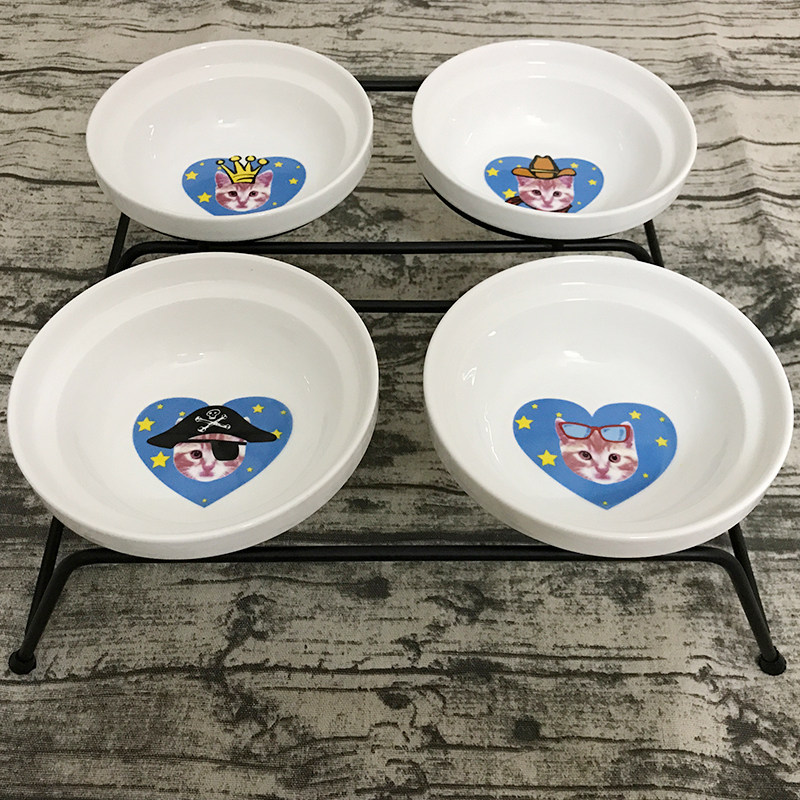 萌兽狗盆狗碗陶瓷猫碗猫盆狗狗碗双碗架防滑护颈盆小型宠物碗猫碗,宠物/宠物食品及用品,猫狗碗/慢食碗,淘宝优惠券,粉丝福利购,淘宝优惠卷