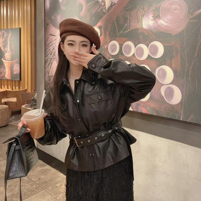 设计师款进口真皮绵羊皮皮衣外套