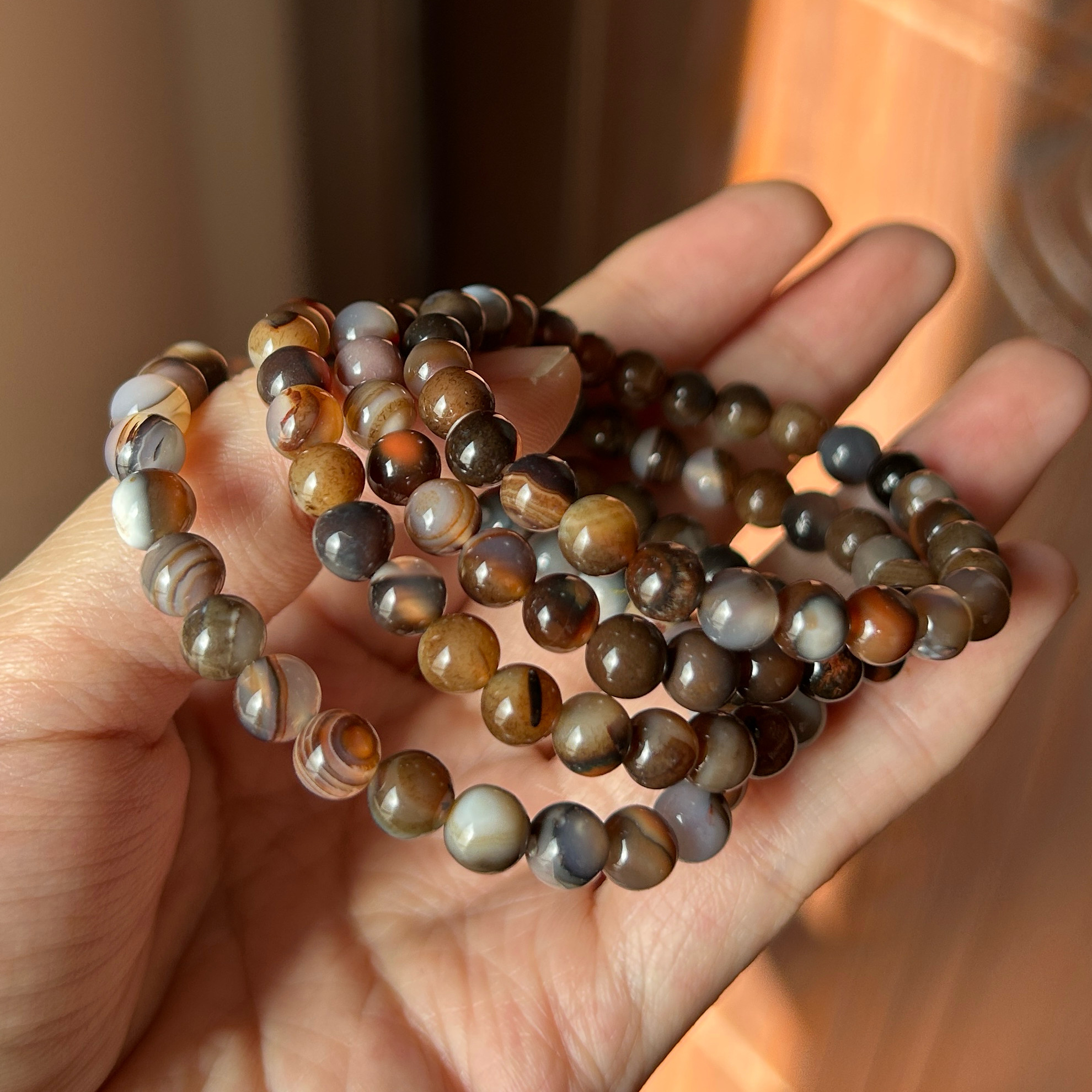 七日拂晓Chiyoko 黑红玛瑙｜细款手链 黑爆山鬼风 女款手串 单圈