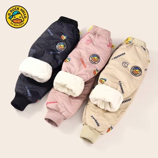 小黄鸭新款羽绒棉裤男女童外穿裤子中大童宝宝保暖加厚加绒防风