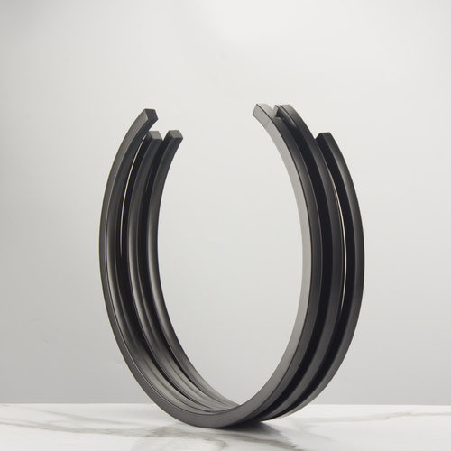 轻奢简约黑色金属圆环摆件 创意几何装饰品样板间售楼处陈列摆设
