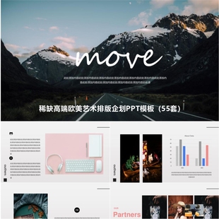 高端PPT模板画册排版作品集产品答辩复试PPT动态总结服装企划PPT