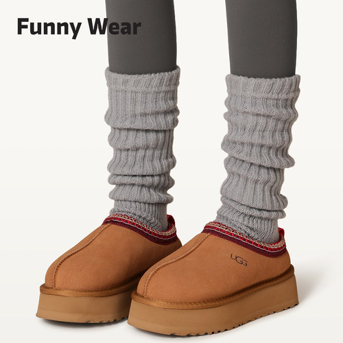 雪地靴袜套女秋冬堆堆袜配鲨鱼裤