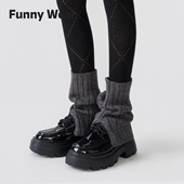 护腿套搭配小皮鞋 袜套堆堆袜秋冬显瘦腿套保暖灰色瑜伽裤 袜子新款