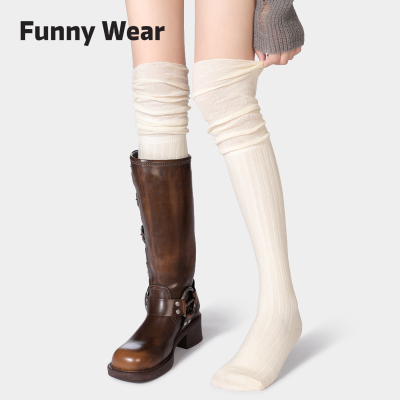 靴袜女过膝袜春秋季长筒堆堆袜jk
