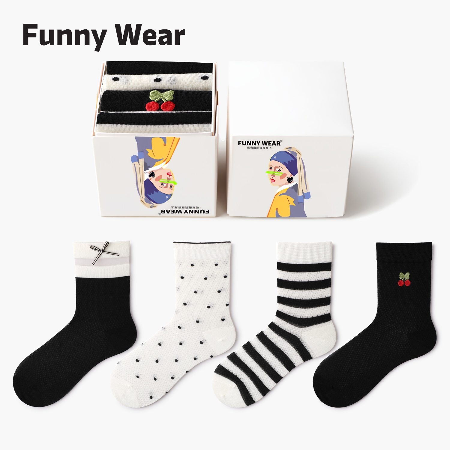 袜子女中筒袜秋冬薄款竹纤维抑菌