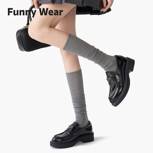 秋季日系羊毛堆堆小腿袜女