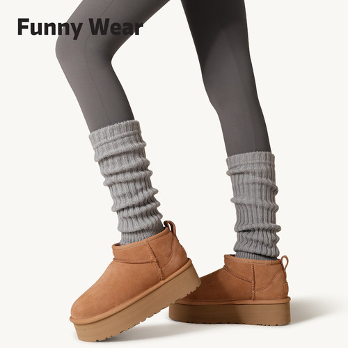 灰色袜套女秋冬y2k腿套堆堆袜