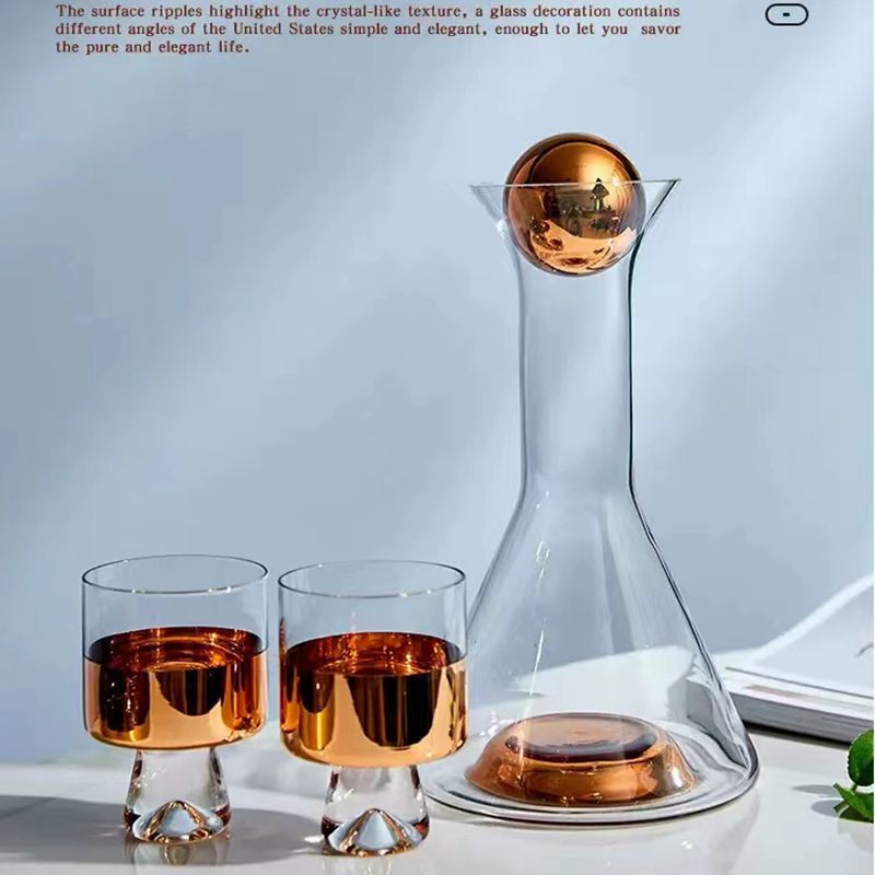 现代简约创意水晶玻璃酒具酒杯水壶酒柜茶几餐桌酒店样板间装饰