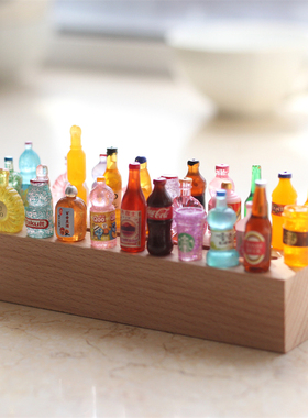 酒瓶木质小夜灯摆件迷你食玩家居氛围灯diy可爱复古创意礼物装饰