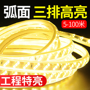 220V户外防水室外 灯带led灯条客厅家用吊顶超亮自粘灯带条嵌入式