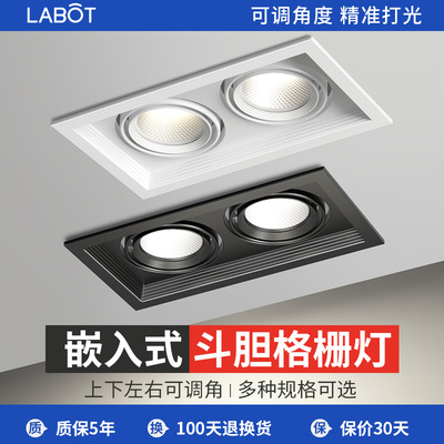 双头格栅射灯嵌入式led斗胆灯