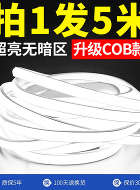 灯带led灯条客厅户外超亮防水跑马氛围摆摊室外亮化白光220v家用