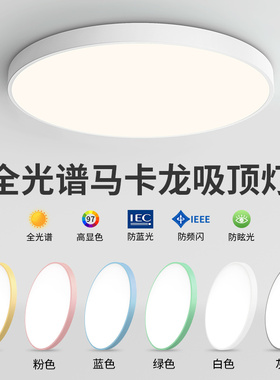 全光谱超薄led吸顶灯护眼简约现代厨房阳台卧室玄关走廊过道灯具