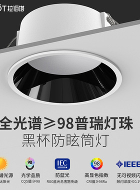 全光谱筒灯led嵌入式家用防眩光洞灯天花灯客厅无主灯走廊过道灯