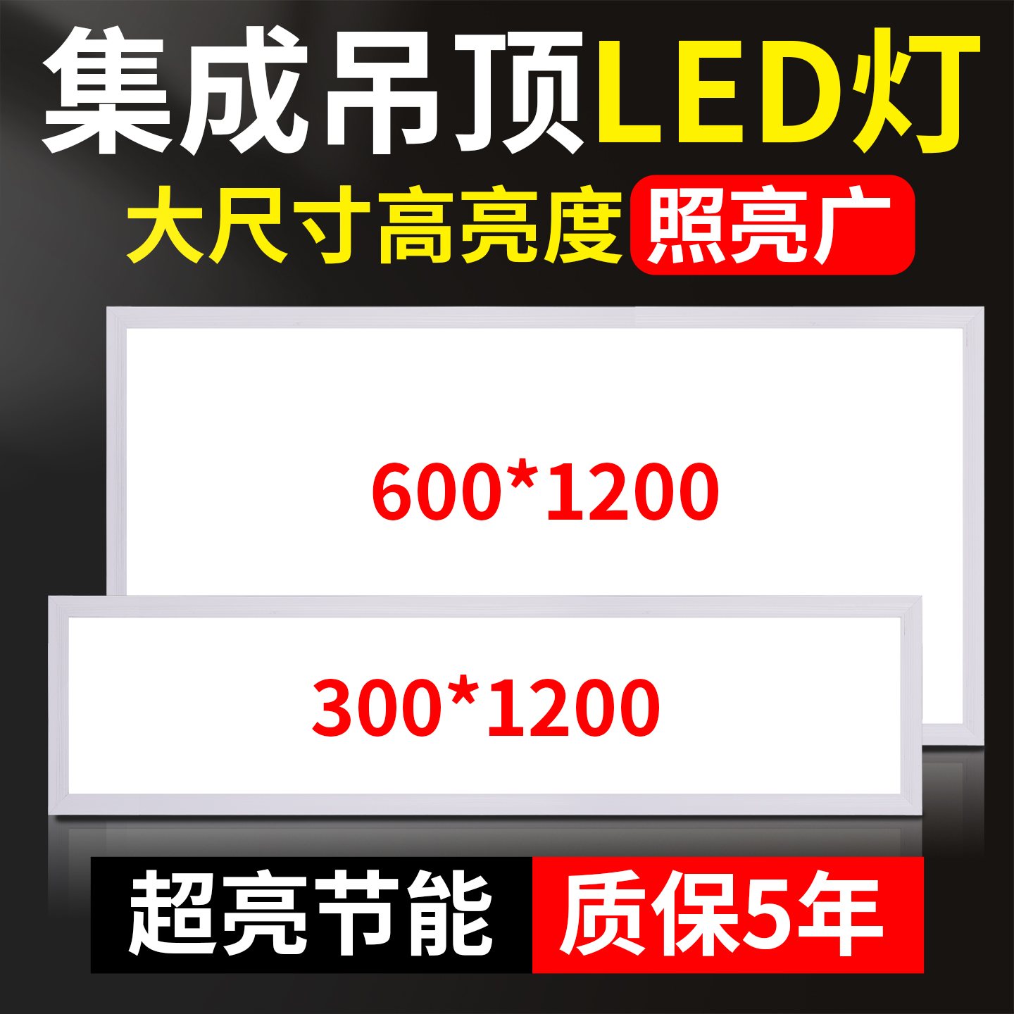 集成吊顶600x1200平板灯300X1200