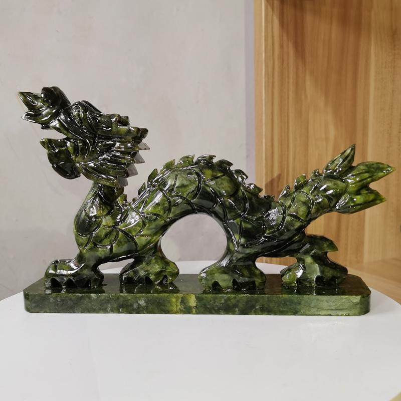 风水天然玉石青龙摆件工艺品招财镇宅化解白虎煞吉祥物生肖岫玉压
