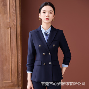 职业装优质高级感感西装套装女秋冬新款大学生面试正装双排扣西服
