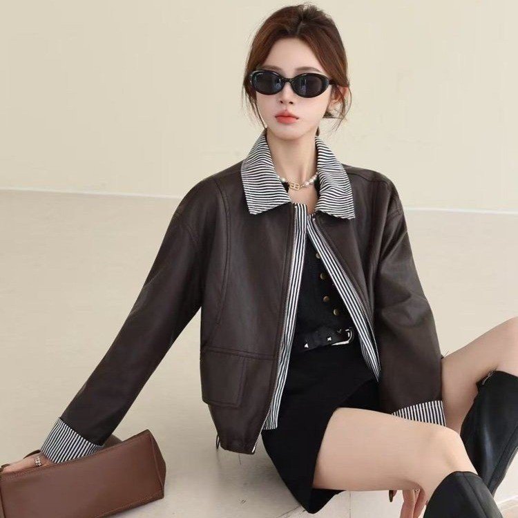 双优质精品疯狂促销甩卖热销推荐112025气质新款皮衣2025年秋季