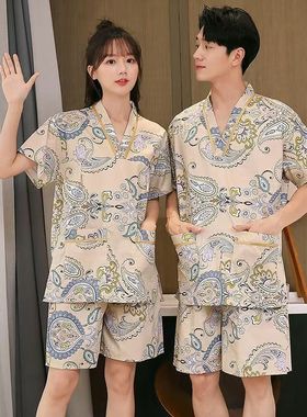 全棉汗蒸服女款纯棉情侣男大码桑拿美容按摩服浴服睡衣洗浴足疗服