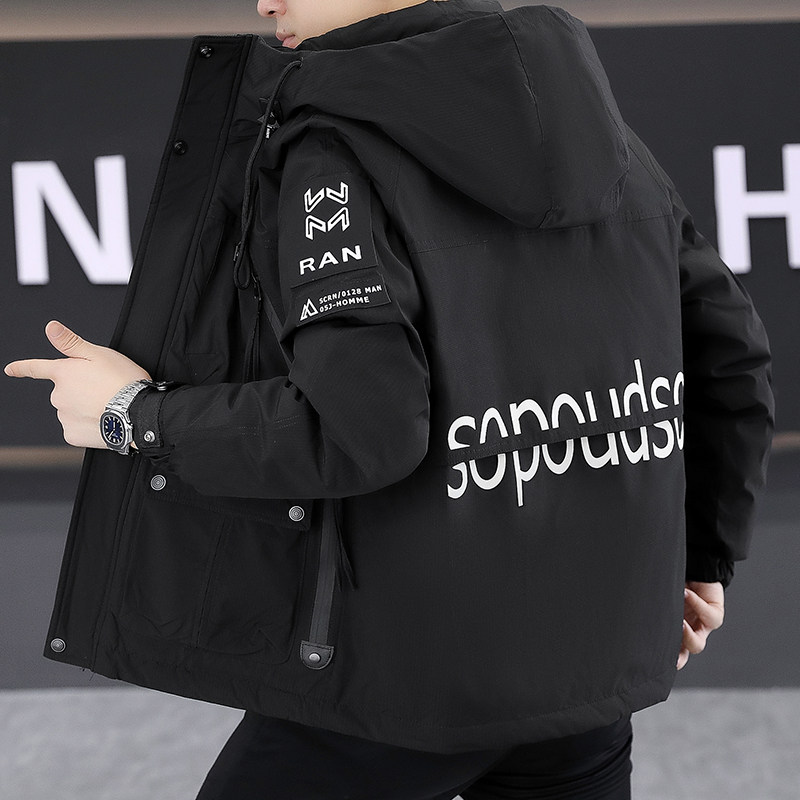 羽绒棉服男士冬季2025新款连帽棉衣男款宽松加厚男生夹克棉袄外套