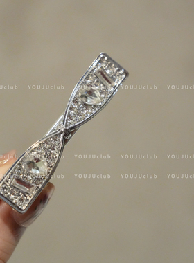 YOUJUclub-爱乐之城～精致水钻高级感蝴蝶结侧边夹刘海夹发夹爆闪