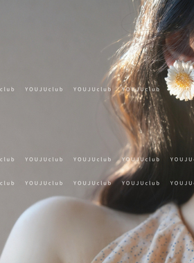 YOUJUclub-寻花记~森系彩色雏菊清新甜美黄色太阳花朵耳环耳夹女