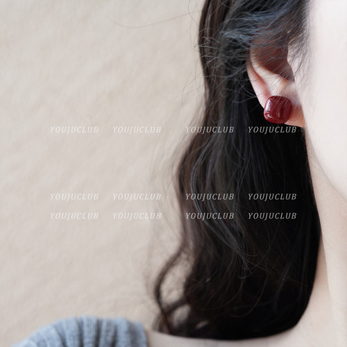 安可拉红简约百搭通勤秋冬耳饰女