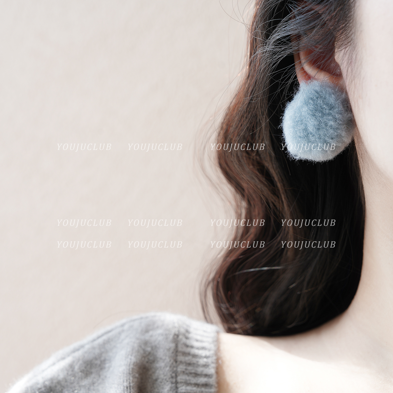 羊羔毛复古港风可爱百搭大耳环女