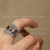 高级感甜酷辣妹复古高级戒指食指戒 小众个性 YOUJUclub 星星牛仔