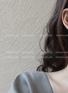 YOUJUclub小清新黑色花朵耳钉
