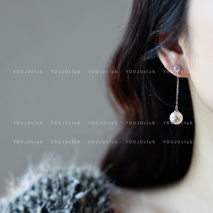 YOUJUclub 浪漫情怀～气质优雅耳环日韩简约珍珠耳饰蚊香盘耳夹女