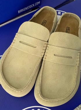 牛皮绒面革Naples包头拖鞋英伦复古博肯鞋休闲户外半拖鞋时尚男鞋