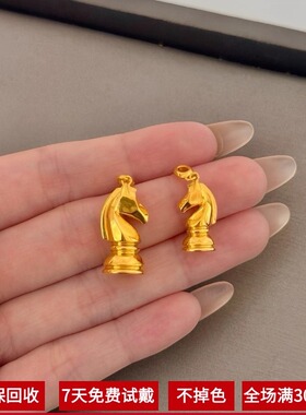 金包银新款国际象棋马骑士马吊坠