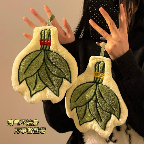 一把柚子叶擦手巾壁挂式吸水抹布