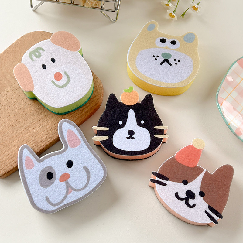 可爱动物海绵擦女生家用厨房魔力擦除垢百洁布清洁刷碗擦镜子神器